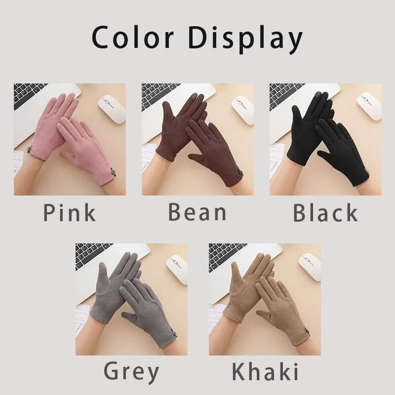 Zimske tanke, elegantne ženske rukavice Zaslon osjetljiv na dodir Jednobojna rastezljiva rukavica Proljeće Jesen rukavice