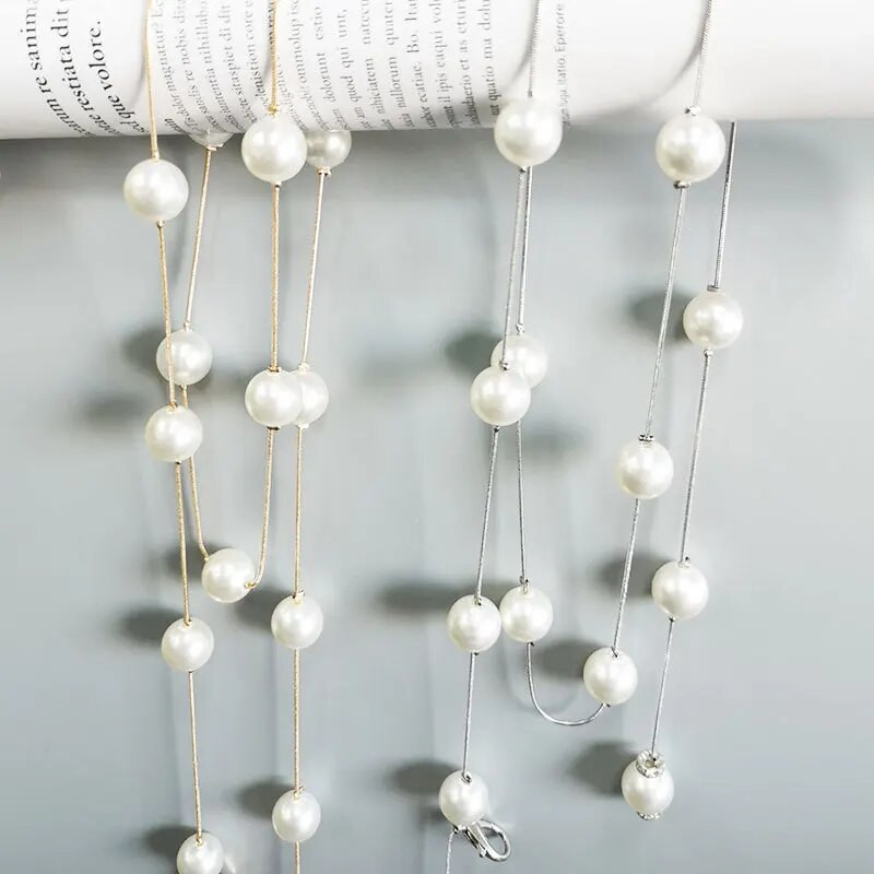 Sieviešu jostas Modes Pērļu vidukļa ķēde Vienkārša Augsta jostasvieta Zelta Sudraba Plāna Josta Pērļu Ķēde Kleita Aksesuāri Sieviešu Salds Dekors