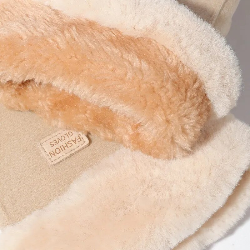 Ziemas cimdi samta biezināti eleganti sieviešu cimdu skārienjutīgie ekrāni rudens vēja necaurlaidīgi silti dūraiņi