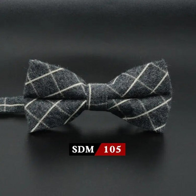 Muška modna vintage leptir-mašna Karirana umjetna 100% pamuk, meka prugasta dvostruka leptir leptir, muška leptir-mašna, dizajnerska kravata