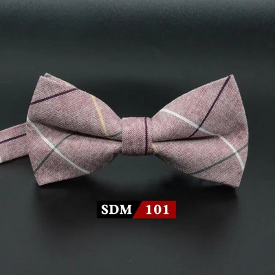 Muška modna vintage leptir-mašna Karirana umjetna 100% pamuk, meka prugasta dvostruka leptir leptir, muška leptir-mašna, dizajnerska kravata