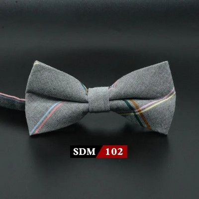 Muška modna vintage leptir-mašna Karirana umjetna 100% pamuk, meka prugasta dvostruka leptir leptir, muška leptir-mašna, dizajnerska kravata