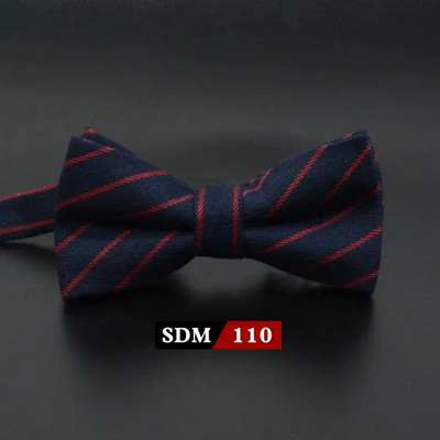 Muška modna vintage leptir-mašna Karirana umjetna 100% pamuk, meka prugasta dvostruka leptir leptir, muška leptir-mašna, dizajnerska kravata