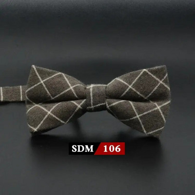 Muška modna vintage leptir-mašna Karirana umjetna 100% pamuk, meka prugasta dvostruka leptir leptir, muška leptir-mašna, dizajnerska kravata