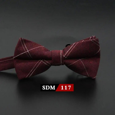 Muška modna vintage leptir-mašna Karirana umjetna 100% pamuk, meka prugasta dvostruka leptir leptir, muška leptir-mašna, dizajnerska kravata