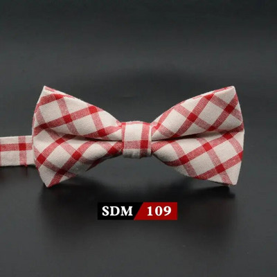 Muška modna vintage leptir-mašna Karirana umjetna 100% pamuk, meka prugasta dvostruka leptir leptir, muška leptir-mašna, dizajnerska kravata