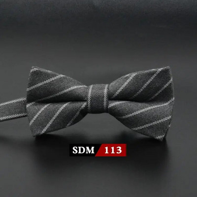 Muška modna vintage leptir-mašna Karirana umjetna 100% pamuk, meka prugasta dvostruka leptir leptir, muška leptir-mašna, dizajnerska kravata