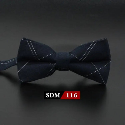 Muška modna vintage leptir-mašna Karirana umjetna 100% pamuk, meka prugasta dvostruka leptir leptir, muška leptir-mašna, dizajnerska kravata