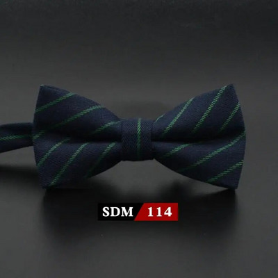 Muška modna vintage leptir-mašna Karirana umjetna 100% pamuk, meka prugasta dvostruka leptir leptir, muška leptir-mašna, dizajnerska kravata