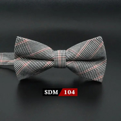 Muška modna vintage leptir-mašna Karirana umjetna 100% pamuk, meka prugasta dvostruka leptir leptir, muška leptir-mašna, dizajnerska kravata