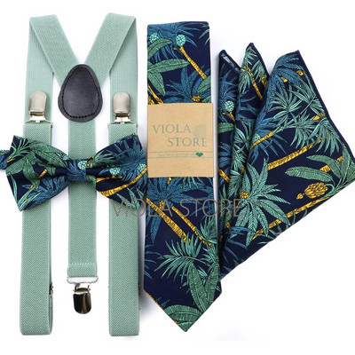 Forró színek rózsaszín sötétkék elasztikus szkenner virágos pamut masni 6 cm nyakkendő zseb négyzet szett Férfi esküvői party merevítő cravat ajándék kiegészítő