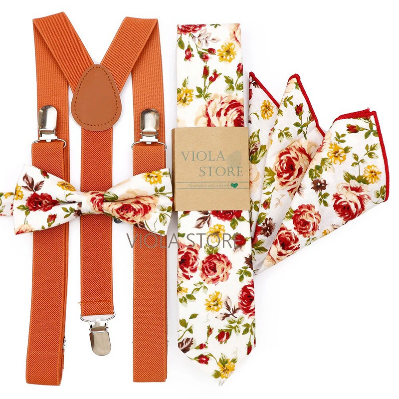 Forró színek rózsaszín sötétkék elasztikus szkenner virágos pamut masni 6 cm nyakkendő zseb négyzet szett Férfi esküvői party merevítő cravat ajándék kiegészítő