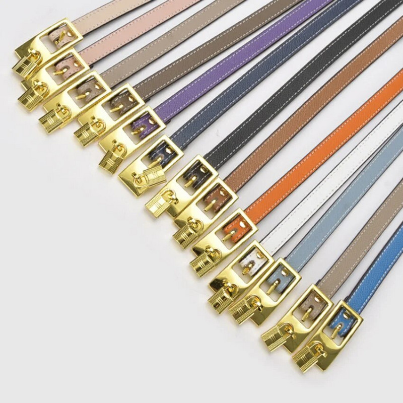 Moteriškas diržas su užrakto sagtimi Spalva blokuojanti  1,4 cm plona juosta suknelei Auksinis segtukas Sagtis Kasdienis džinsų diržas