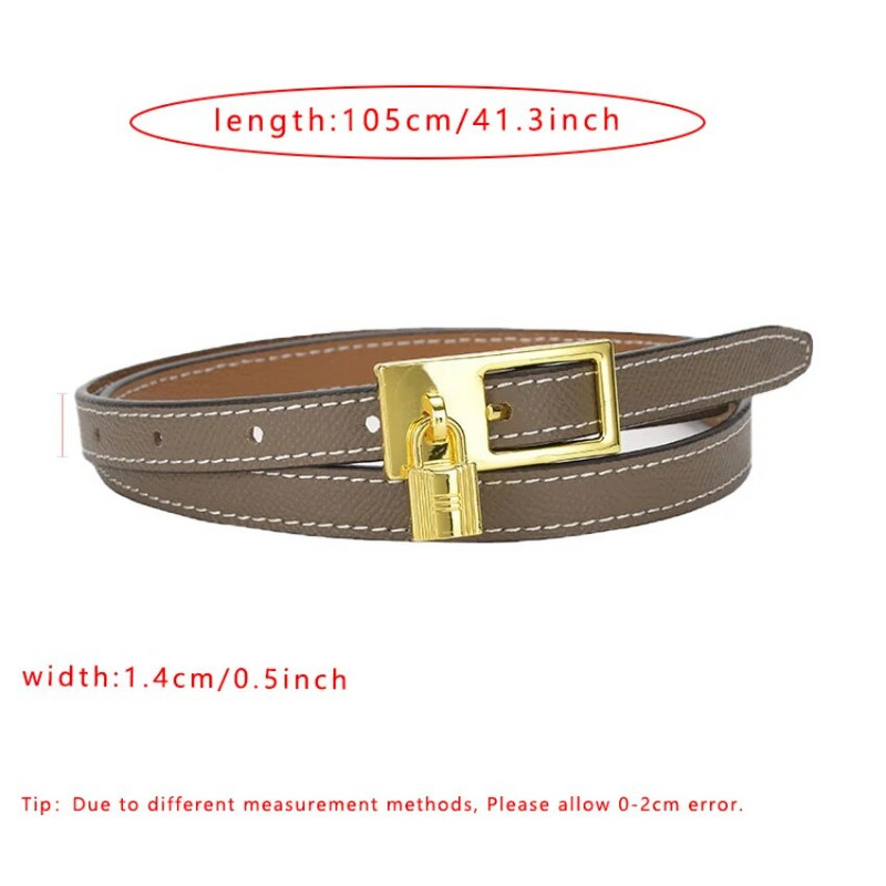 Moteriškas diržas su užrakto sagtimi Spalva blokuojanti  1,4 cm plona juosta suknelei Auksinis segtukas Sagtis Kasdienis džinsų diržas