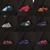 HQ svilena džepna četvrtasta prugasta kravata za odijelo za muškarce Vintage retro rupčić 25*25CM vjenčani ručnik muška haljina maramice