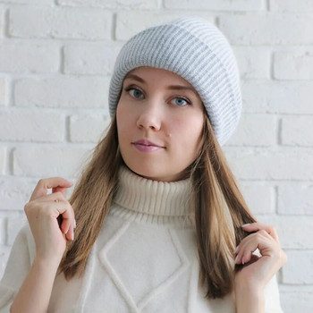 Καπέλο μαλλιών κουνελιού Χειμερινά skullies Καπέλο μόδας ζεστά καπέλα φασολιών casual γυναίκες μασίφ καπέλα για ενήλικες κουνέλι κάλυμμα κεφαλιού