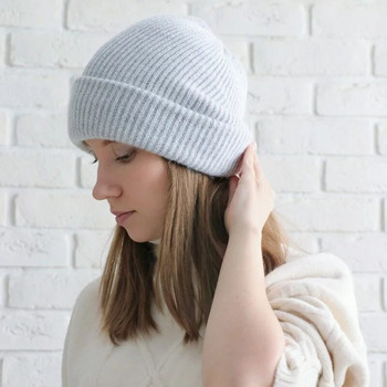 Καπέλο μαλλιών κουνελιού Χειμερινά skullies Καπέλο μόδας ζεστά καπέλα φασολιών casual γυναίκες μασίφ καπέλα για ενήλικες κουνέλι κάλυμμα κεφαλιού