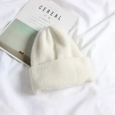 Trušu spalvu cepures ziemas skulles Cepures modes siltas pupiņas cepures ikdienišķas sievietes cietas pieaugušo trušu cepures vāciņa galva