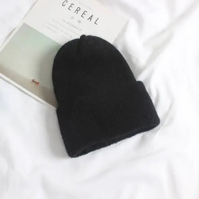 Trušu spalvu cepures ziemas skulles Cepures modes siltas pupiņas cepures ikdienišķas sievietes cietas pieaugušo trušu cepures vāciņa galva