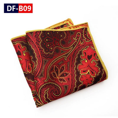 Luxus, 25*25 cm-es férfi Vintage geometrikus virágos selyemzseb négyzet alakú zsebkendő, divatos férfi hanky esküvői mellkastörölköző