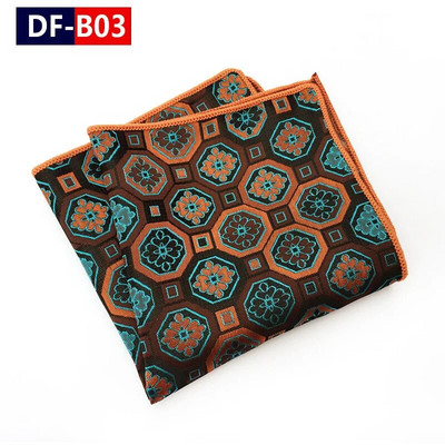 Luxus, 25*25 cm-es férfi Vintage geometrikus virágos selyemzseb négyzet alakú zsebkendő, divatos férfi hanky esküvői mellkastörölköző