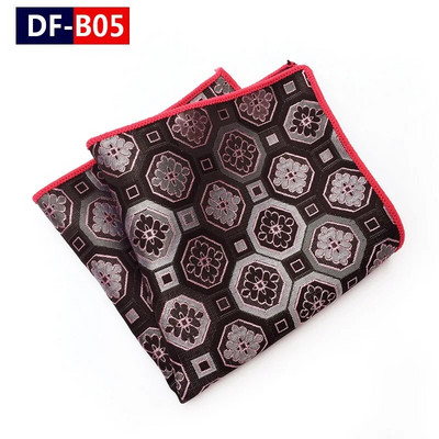 Luxus, 25*25 cm-es férfi Vintage geometrikus virágos selyemzseb négyzet alakú zsebkendő, divatos férfi hanky esküvői mellkastörölköző