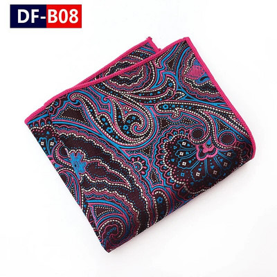 Luxus, 25*25 cm-es férfi Vintage geometrikus virágos selyemzseb négyzet alakú zsebkendő, divatos férfi hanky esküvői mellkastörölköző