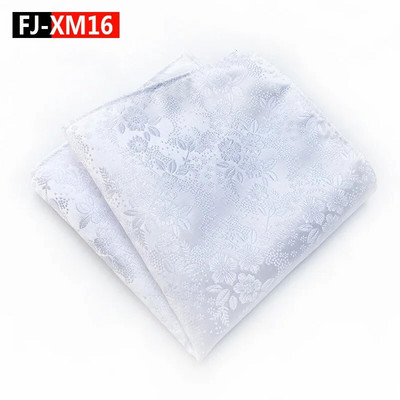 18Color Classic Luxus Férfi Zsebkendő Virágos Nyomtatott Hankies Selyem Poliészter Hanky Business Pocket Négyzetes mellkasi törölköző 25*25CM