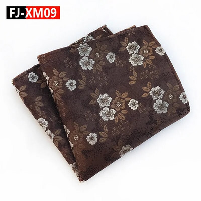 18Color Classic Luxus Férfi Zsebkendő Virágos Nyomtatott Hankies Selyem Poliészter Hanky Business Pocket Négyzetes mellkasi törölköző 25*25CM