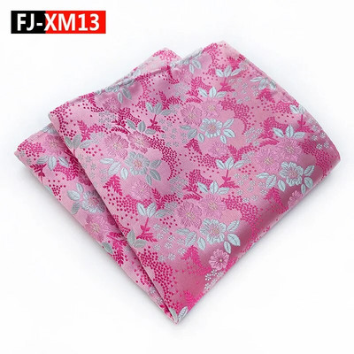 18Color Classic Luxus Férfi Zsebkendő Virágos Nyomtatott Hankies Selyem Poliészter Hanky Business Pocket Négyzetes mellkasi törölköző 25*25CM