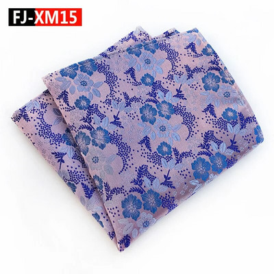 18Color Classic Luxus Férfi Zsebkendő Virágos Nyomtatott Hankies Selyem Poliészter Hanky Business Pocket Négyzetes mellkasi törölköző 25*25CM