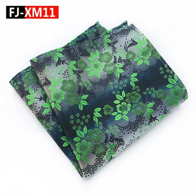18Color Classic Luxus Férfi Zsebkendő Virágos Nyomtatott Hankies Selyem Poliészter Hanky Business Pocket Négyzetes mellkasi törölköző 25*25CM