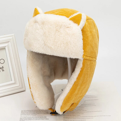 Sievietēm silta slazdošanas cepure Aviator Trooper Earflap Cepure bieza ziemas cepure Atloki Slēpošanas cepure Kaķu ausis Bomber Cepures Unisex slēpošanas mākslīgās kažokādas cepures