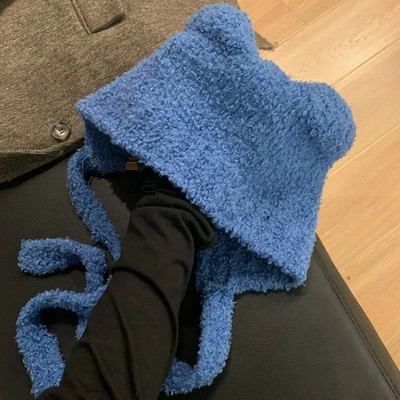 Y2K topla pletena kapa Slatka vunena kapa s medvjeđim ušima Modna jednobojna kapa za par Hladna kapa Heklana kapa za zaštitu ušiju Jesen Zima