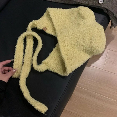 Y2K topla pletena kapa Slatka vunena kapa s medvjeđim ušima Modna jednobojna kapa za par Hladna kapa Heklana kapa za zaštitu ušiju Jesen Zima