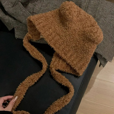 Y2K topla pletena kapa Slatka vunena kapa s medvjeđim ušima Modna jednobojna kapa za par Hladna kapa Heklana kapa za zaštitu ušiju Jesen Zima