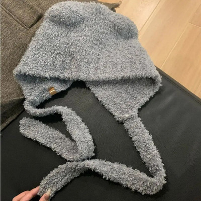 Y2K topla pletena kapa Slatka vunena kapa s medvjeđim ušima Modna jednobojna kapa za par Hladna kapa Heklana kapa za zaštitu ušiju Jesen Zima