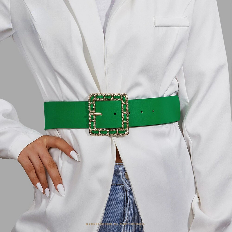 Trend jeseni i zime četvrtasti remen s kopčom za žene VD2628 cinturones para mujer Green Vintage remen Dress Belts ceinture femme