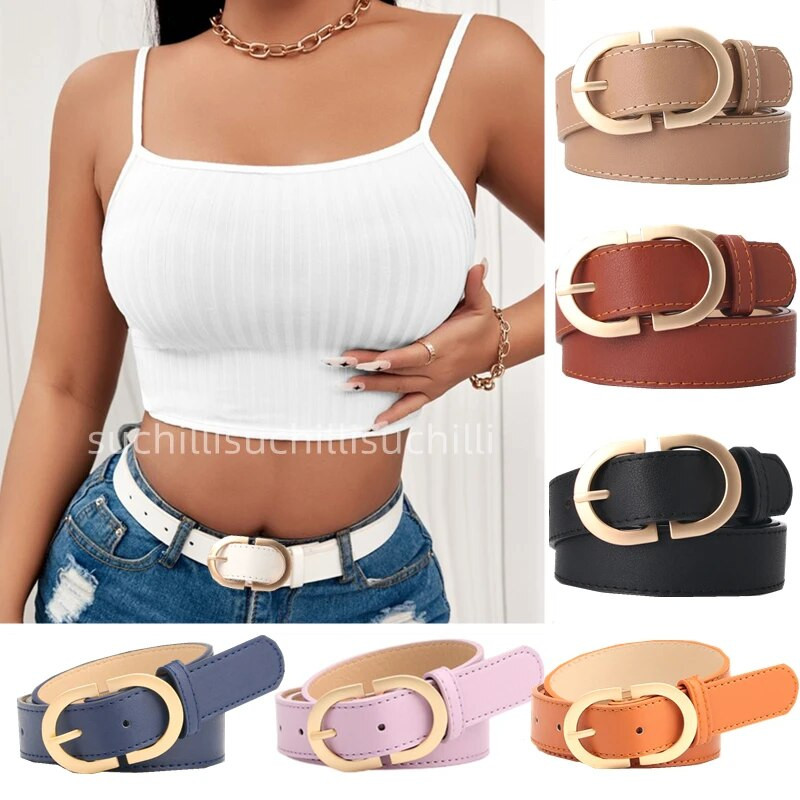 Novi klasični retro pojasevi za žene Jednostavna mentalna igla Kopča Djevojke Tanki remen Traper Traperice Haljina Suknja Luksuzna marka Pojas