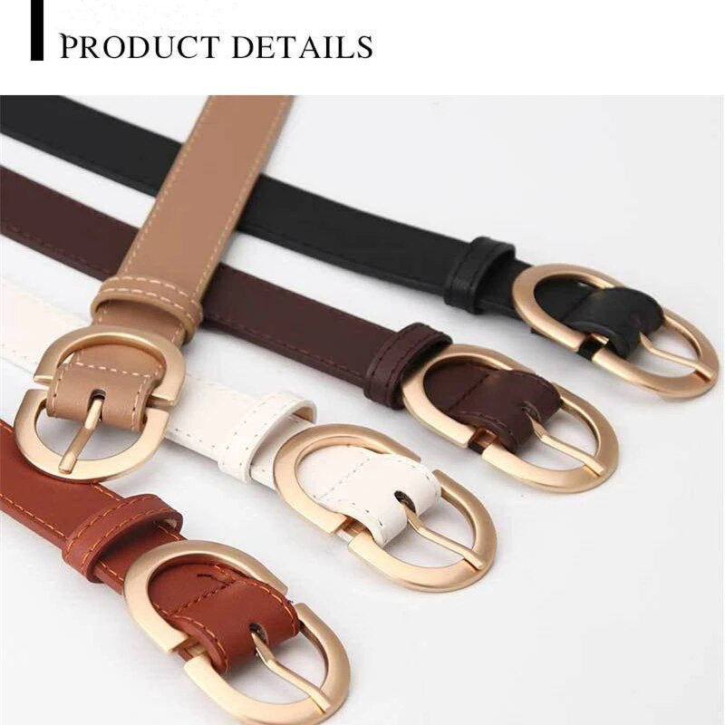 Novi klasični retro pojasevi za žene Jednostavna mentalna igla Kopča Djevojke Tanki remen Traper Traperice Haljina Suknja Luksuzna marka Pojas