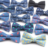 Ανδρικό τζιν παπιγιόν Casual dots παπιγιόν για άντρες Γυναικείες τζιν παπιγιόν για ενήλικες για επαγγελματικούς γάμους κοστούμια πεταλούδα Cravats παπιγιόν