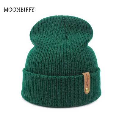 Нова мода Дамска мъжка зимна шапка Плетени Skuilles Beanies За жени Шапки Балаклава Унисекс Зимна шапка Мъжка маркова шапка на едро