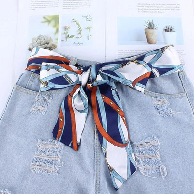 Luksuzni modni dugi mekani ženski pojas Šifon šal za djevojku Haljina Jeans torba Šešir ukrašen višebojnim pojasom od imitacije svile