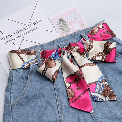 Luksuzni modni dugi mekani ženski pojas Šifon šal za djevojku Haljina Jeans torba Šešir ukrašen višebojnim pojasom od imitacije svile