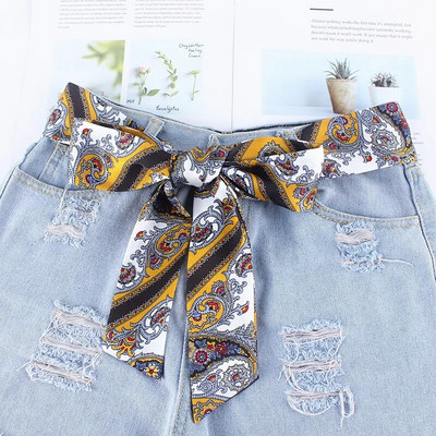 Luksuzni modni dugi mekani ženski pojas Šifon šal za djevojku Haljina Jeans torba Šešir ukrašen višebojnim pojasom od imitacije svile