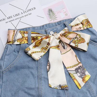 Luksuzni modni dugi mekani ženski pojas Šifon šal za djevojku Haljina Jeans torba Šešir ukrašen višebojnim pojasom od imitacije svile