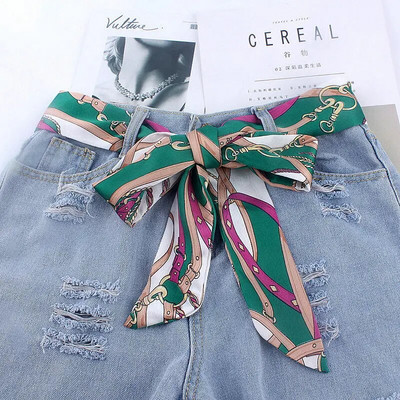 Luksuzni modni dugi mekani ženski pojas Šifon šal za djevojku Haljina Jeans torba Šešir ukrašen višebojnim pojasom od imitacije svile
