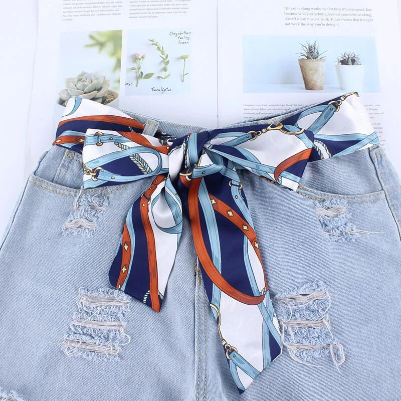 Luksuzni modni dugi mekani ženski pojas Šifon šal za djevojku Haljina Jeans torba Šešir ukrašen višebojnim pojasom od imitacije svile