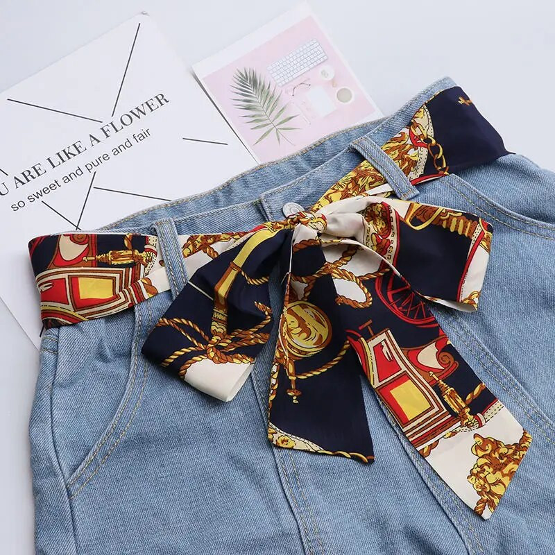 Luksuzni modni dugi mekani ženski pojas Šifon šal za djevojku Haljina Jeans torba Šešir ukrašen višebojnim pojasom od imitacije svile