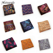 Britu stila Paisley ziedu puķes kabatas kvadrātveida kabatlakats zīda brokāta vīriešu Hanky smokings kaklasaites apģērba aksesuārs kakla lakats